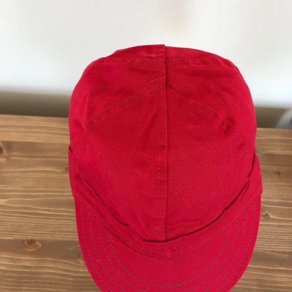 Vtg Kromer Red & Green Farmer Hat Stockmans Welding Cap Union Made Large 7-5/8 - Picture 8 of 8